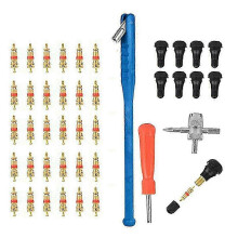 (As show, One size) 43Pcs Valve Installation Tool Kit Tire Valve Stem Tool Puller and Installation Kit