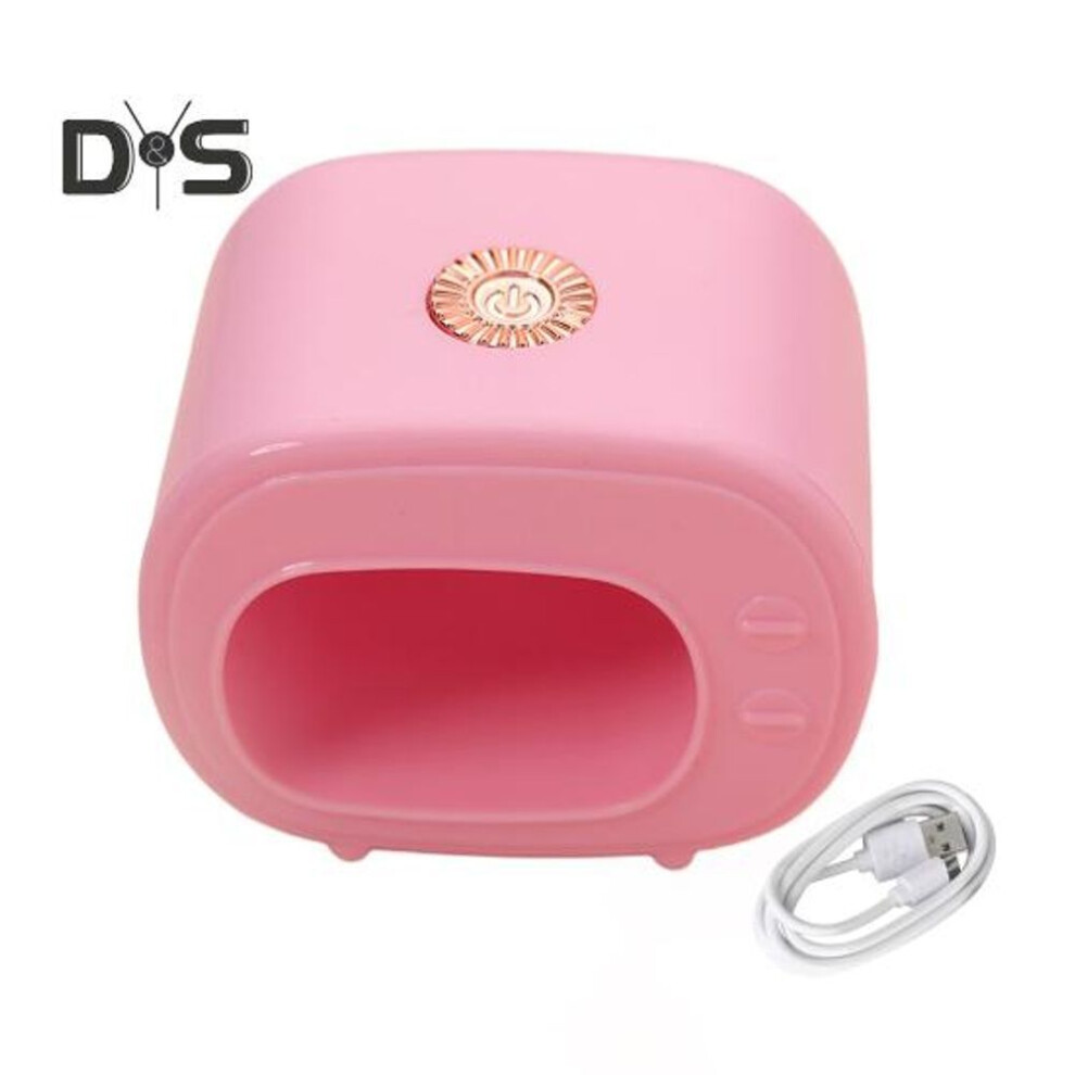 (pink) Mini Nail Lamp Portable Usb Powered Gel Polish Drying Curing Uv Led Nail Light Manicure Dryer Home Nail Salon Nail Art Tools