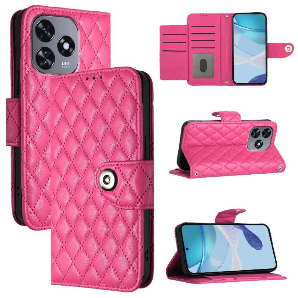 (Rose ) Case For Oukitel C51 Wrist Strip Wallet Cover Card Holder Shockproof Stylish Protective Red 764563486854