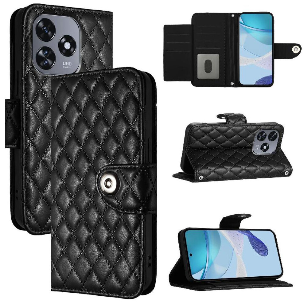(Black) Case For Oukitel C51 Wrist Strip Wallet Cover Card Holder Shockproof Stylish Protective Black 764563486847