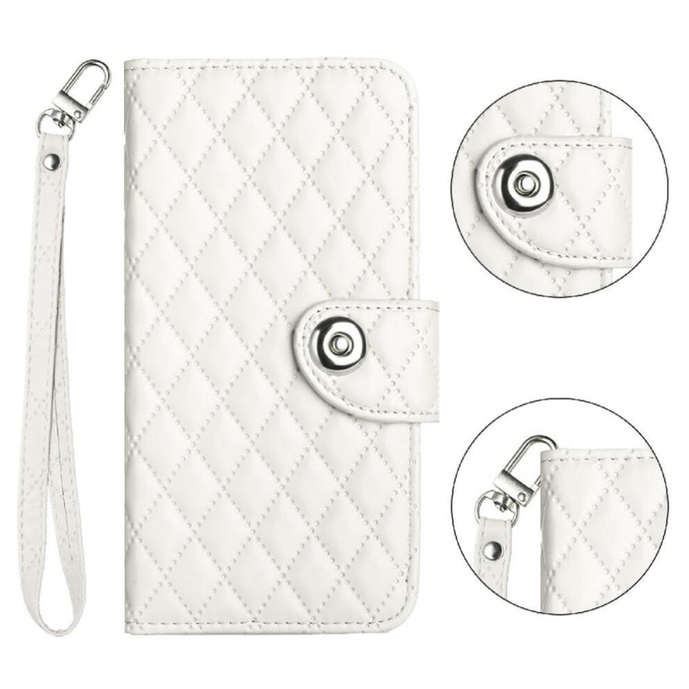(White) Case For Oukitel C38 Wrist Strip Wallet Cover Shockproof Stylish Protective Card Holder White 764563486922