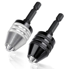 (As show, One size) Keyless Drill Chuck Conversion Tool 0.3-6.5mm 1/4 Inch Hex Shank Quick Change Adapter Converter For Electric Grinder
