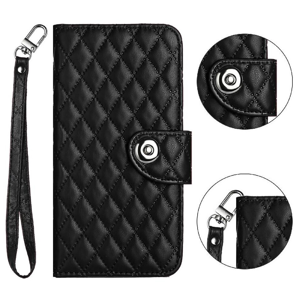 (Black) Case For Oukitel C32 Shockproof Stylish Protective Wrist Strip Card Holder Wallet Cover Black 764563487141