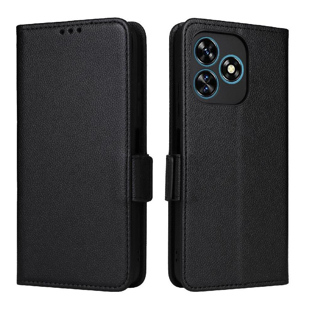 (Black) Flip Case For Oukitel C51 Pu Leather Card Slots Holder Wallet Magnetic Side Buckle Black 764563487318