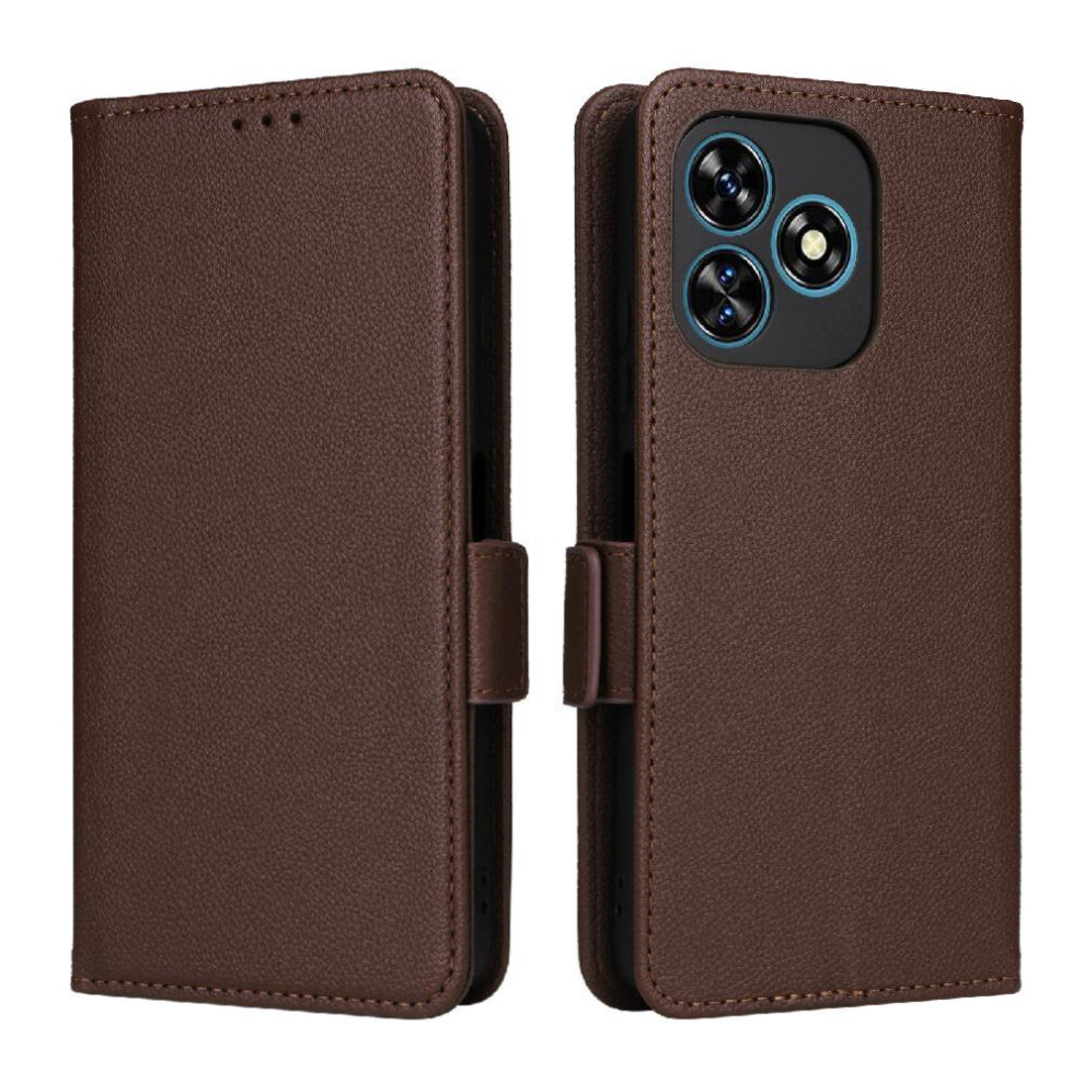 (Brown) Flip Case For Oukitel C51 Pu Leather Card Slots Holder Wallet Magnetic Side Buckle Brown 764563487363