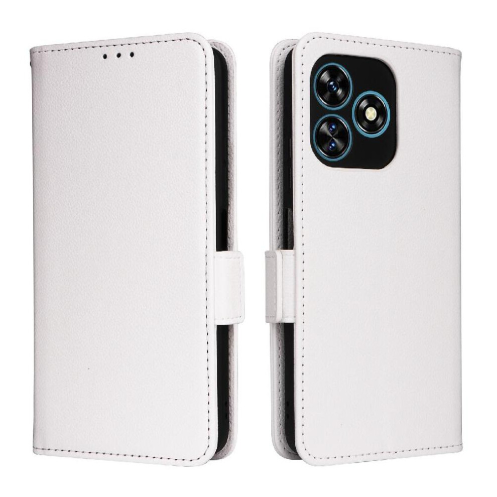 (White) Flip Case For Oukitel C51 Pu Leather Card Slots Holder Wallet Magnetic Side Buckle White 764563487301
