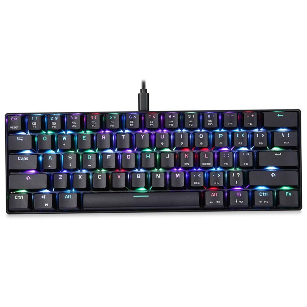 (Blue Switches) Motospeed Ck61 Gamingmechanical Keyboard Rgb Blue Red Switch