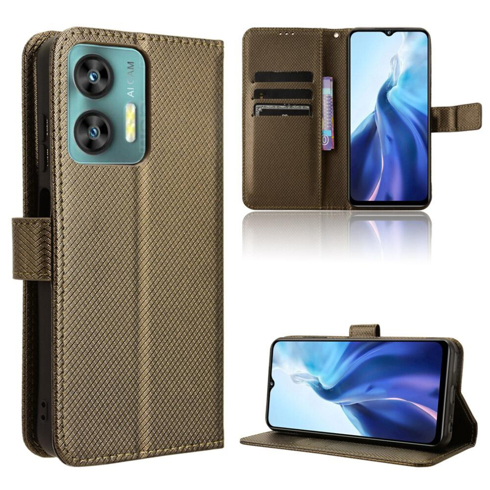(Brown) Case For Oukitel C36 Cover Magnetic Wallet Kickstand Card Holder Brown 764563489312