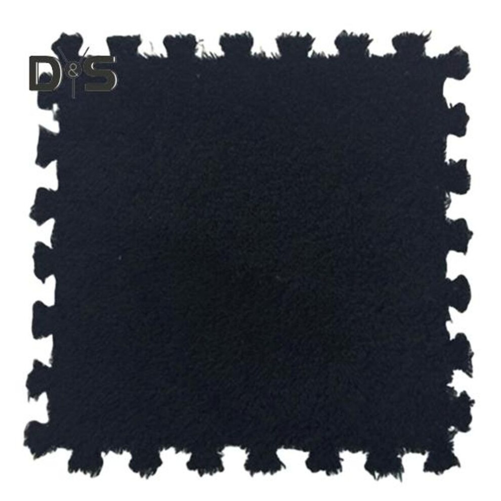 (black, 30 cm) Plush Puzzle Carpet Interlocking Floor Mat Diy Non-slip Carpet Tiles Baby Playmat For Living Rooms Bedroom Playroom Children's Rooms