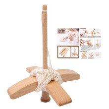 Multipurpose Turkish Spindle Top Whorl Yarn Spin Hand Carved Wooden Whorl Drop Spindle for Yarn Weaving Accessories