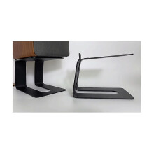 (As show, One size) Metal Desktop Speaker Stand Anti-Vibration Tabletop Holder Bracket In-Cline Design for Better Audio
