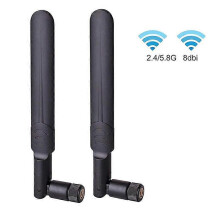(As show, One size) WiFi Antenna Dual Band 2.4GHz 5GHz 5.8GHz 8dBi SMA Male Antenna (2-Pack) for Wireless IP Camera Video Security
