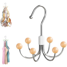 (1, Wood) Multipurpose Space Saving Hangers for Closet, 2025 360Swivel Closet Hangers, Purse Organizer, Hat Holder, Belt Organizer, Tie Rack,