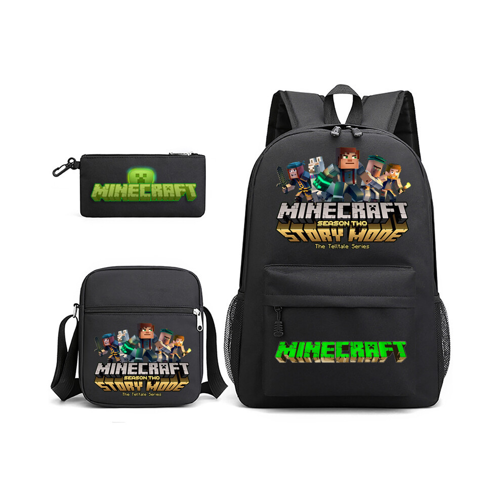 Deyaah (18) Minecraft 3Pcs Sets Backpack Mochila Kids Capacity Bags