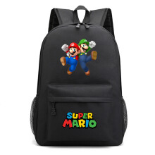(black) Mario Backpack Mochila Kids Capacity Bags