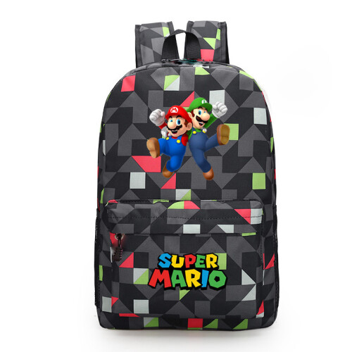 (Diamond red) Mario Backpack Mochila Kids Capacity Bags