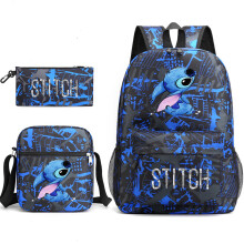 (Orchid) Stitch 3pcs Sets Backpack Mochila Kids Capacity Bags