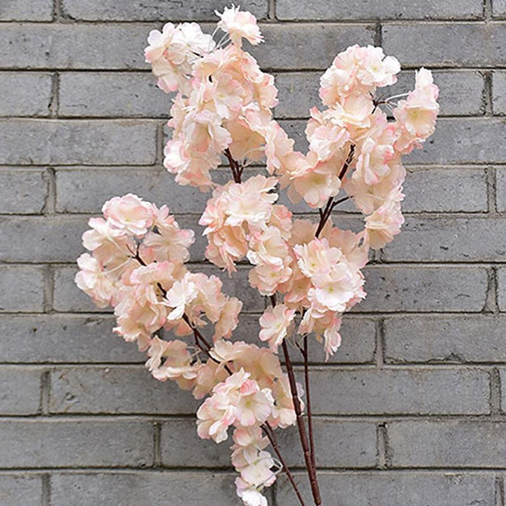 (champagne) 120cm Simulation Flowering Branch Twig Pear Tree Branch Fake Sakura Party Decor Artificial Wedding Cherry Blossom Ribbon