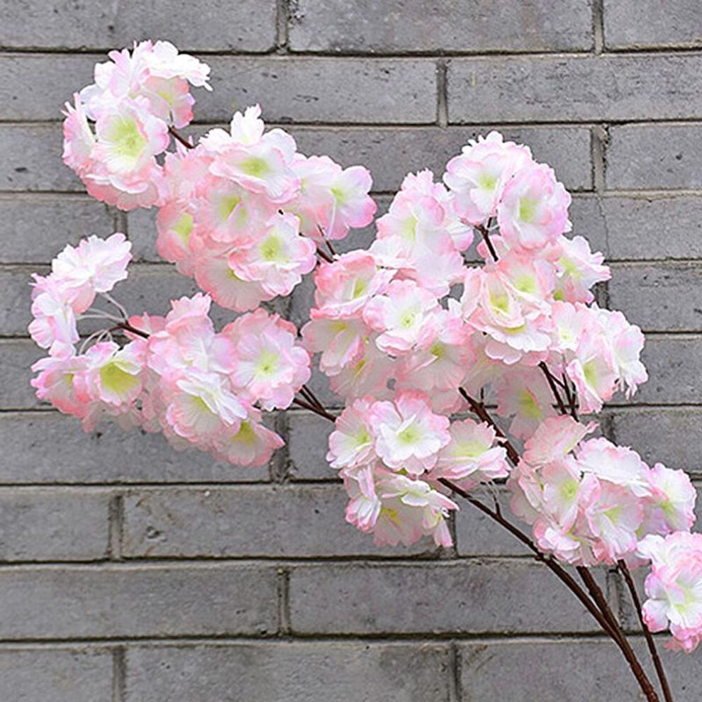 (light pink) 120cm Simulation Flowering Branch Twig Pear Tree Branch Fake Sakura Party Decor Artificial Wedding Cherry Blossom Ribbon