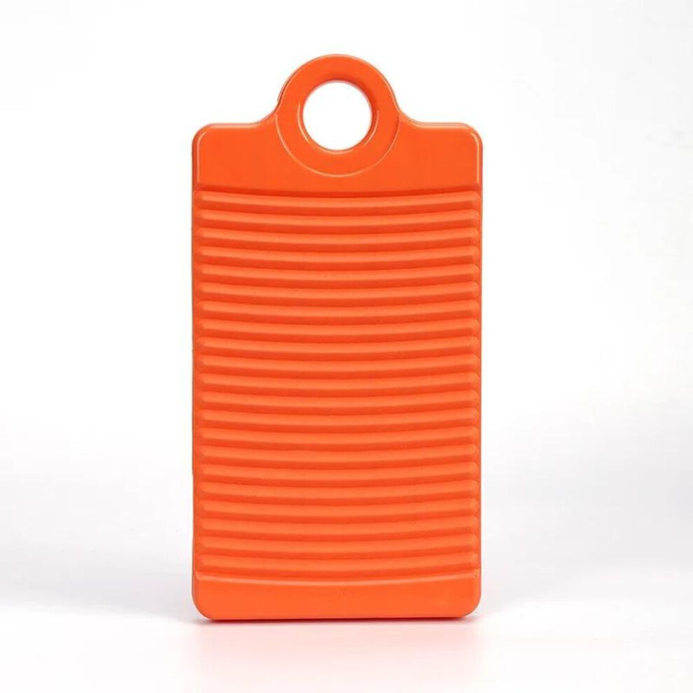 (orange) 1pc Non-Slip Mini Durable Hand Wash Plastics Washboard Portable Laundry Board Trough Household Clothes Cleaning Tool
