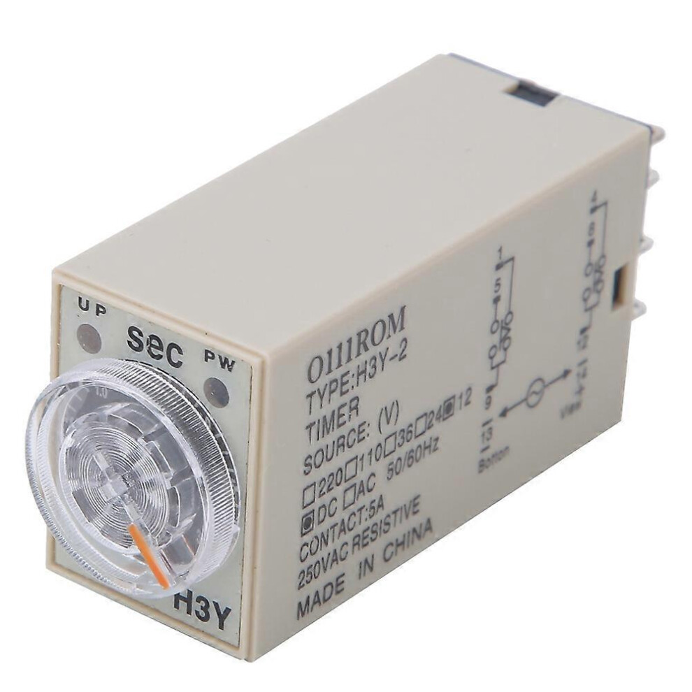 (As Show, One Size) Time Relay 8Pins H3y-2 Adjustable Transparent Dial Home Appliances Electrical Supplies 0-3S220vac 6909775592939