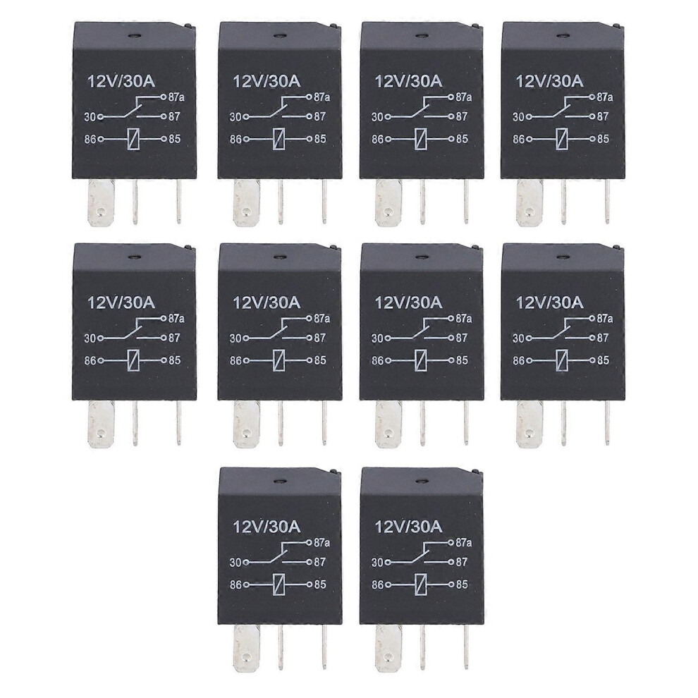 (As Show, One Size) 10Pcs Violet Relay 12V 30A Waterproof Set Kit For Automobile Fog Lamp Air Conditioner5 Pin 6909775616116