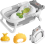Baby Bath Tub with Bath Cushion Foldable Bathtub with 5