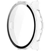 (Transparent) For Garmin Venu 3S Full Coverage Hard PC Watch Case Clear Cover with Tempered Glass Screen Protector