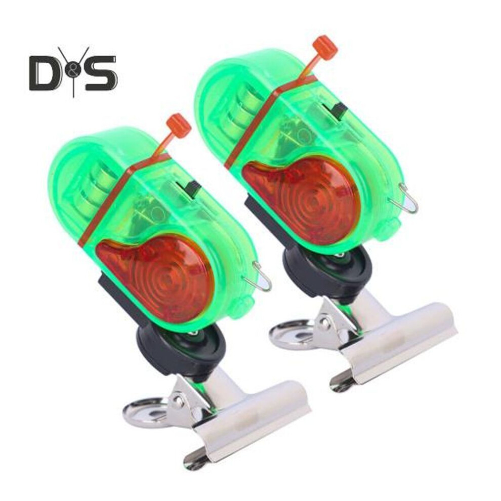 (as the picture, B) 2pcs Fishing Bite Alarm Lamp With Clip Night Fishing Rod Alert Light Electronic Bite Indicator Strike Sensor Led Lamp Sea Fishing Accessories