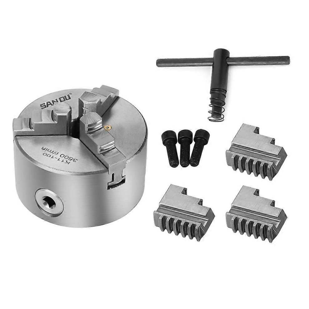 (As Show, One Size) 4Inch 3-Jaw Self Centering Metal Lathe Chuck With Extra Jaws Turning Machine Accessories 6909775658680