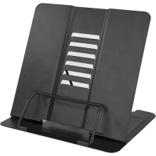 (As show, One size) Reading rack, Recipe bookshelf, Foldable metal bookshelf for kids for cookbooks, textbooks, 6 corners adjustable