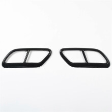 (As show, One size) Black Stainless Steel Pipe Throat Exhaust Outputs Tail Frame Trim Cover compatible with S60 2020 S90 V90 2016-2