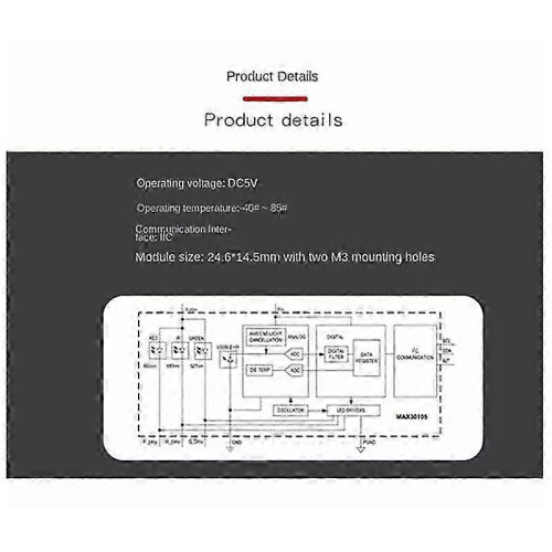 (As show, One size) MCU-30105 MAX30105 Optical Sensor Particle Sensor Smoke Detection Flame Module Sensor 1