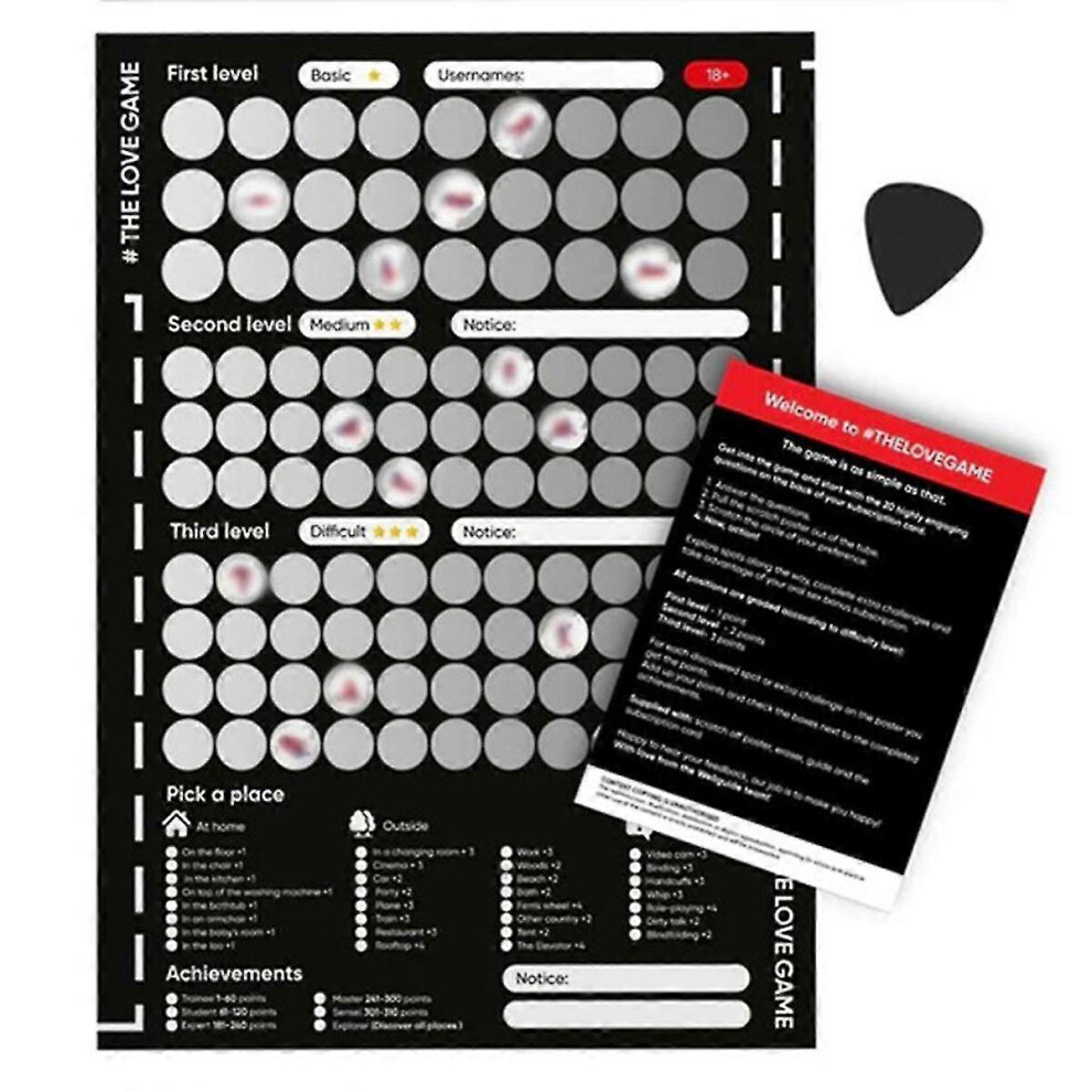 (As show, One size) Game Scratch Off Poster Game compatible with Couples Valentine&#39;s Day Gifts Wall Poster Her and compatible with Her-image-OPC-PH6TNYX-NEW