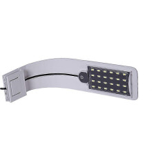 (As show, One size) Ultra-thin LED Lamp for Mini Aquarium, Clamp Lamp with 24 LEDs White and Blue Light for 30-40cm Fish Tank, 10W (White)
