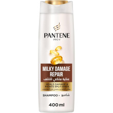 Pantene Pro-V Milky Damage Repair Shampoo 400ml | Deep Nourishing Formula for Dry, Damaged Hair | Repairs Damage Hair | Silky, Healthy-Looking Hair