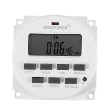 (As show, One size) Sinotimer 220v Ac Digital 7 Day Weekly Programmable Timer Switch-DT
