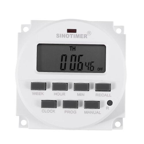 (As show, One size) Sinotimer 220v Ac Digital 7 Day Weekly Programmable Timer Switch-DT