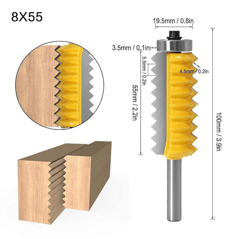 Photos - Diamond Core Bit / Milling Cutter Kikidex (As show, One size) Handle Woodworking Tool, Portable Wood Circle Router Tool,  (8X55 Multi-Tooth Tenon Knife)