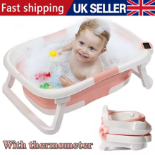 Baby Bath Tub Toddler Bathtub with Thermometer Portable