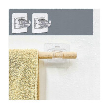 (As show, One size) 8PCS Self Adhesive Curtain Rod Bracket No Drill Curtain Rods Brackets Nail Free Adjustable Hooks St