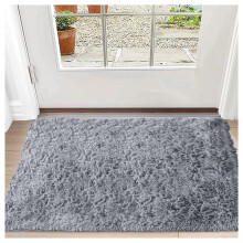 (Grey, 60 x 110) Shaggy Rugs Living Room Area Rug Carpet Mat