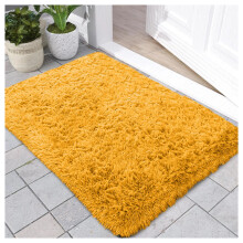 (YELLOW, 60 x 110) Shaggy Rugs Living Room Area Rug Carpet Mat