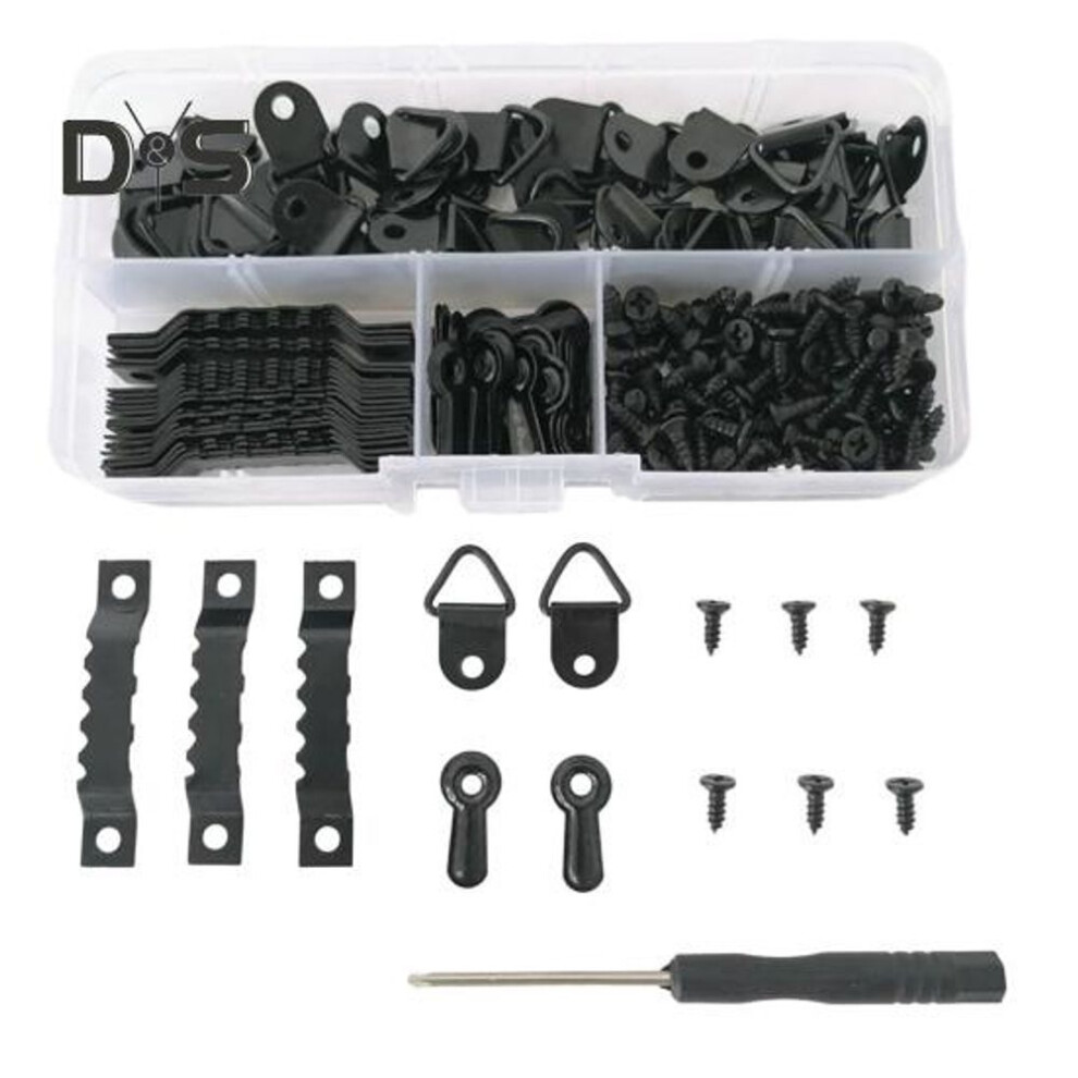 Small Triangle Picture Frame Hanger Hooks With Screws Rustproof Wall Hanging Ring Hooks Kit Hardware Accessories