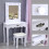 Living And Home (#3 Without Stool) Modern Vanity Dressing Table Stool with LED Lights Mirror 6