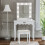 Living And Home (#3 Without Stool) Modern Vanity Dressing Table Stool with LED Lights Mirror 1