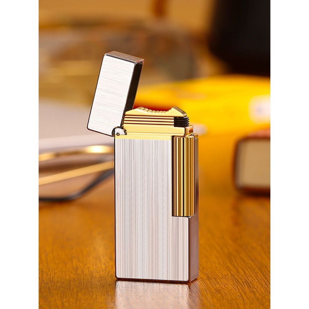Yeuligo (Two Tone Brushed) Medium Kerosene Lighter M7 Paris Nail Copper Side Sliding Grinding Wheel Unique And Exquisite Lighter Gift For Boyfriend