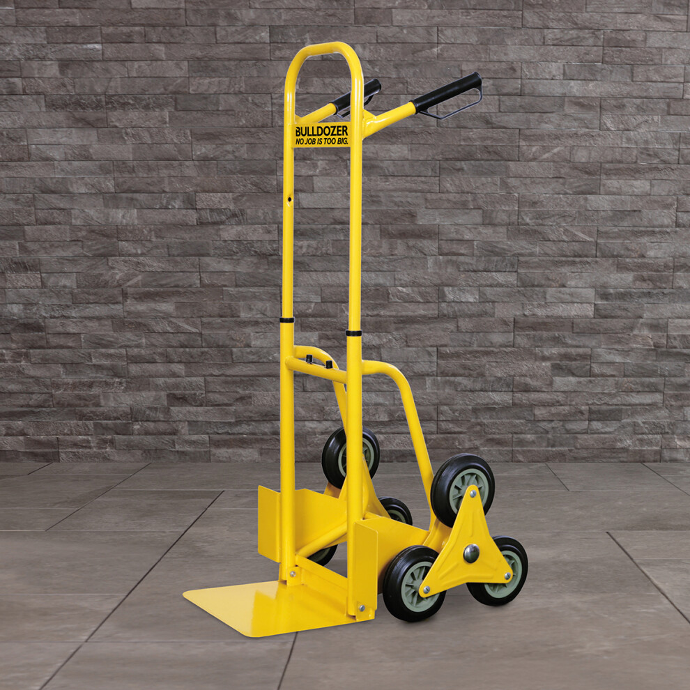 BULLDOZER PRO 200kg Load Capacity Hand Truck For Stairs, Tri-Star Wheel Design, Adjustable Footplate, Adjustable Height, Easy Movement, Angled Handle