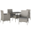 Outsunny Outsunny Rattan Outdoor Dining Table and Chairs for 4, Light Grey 9