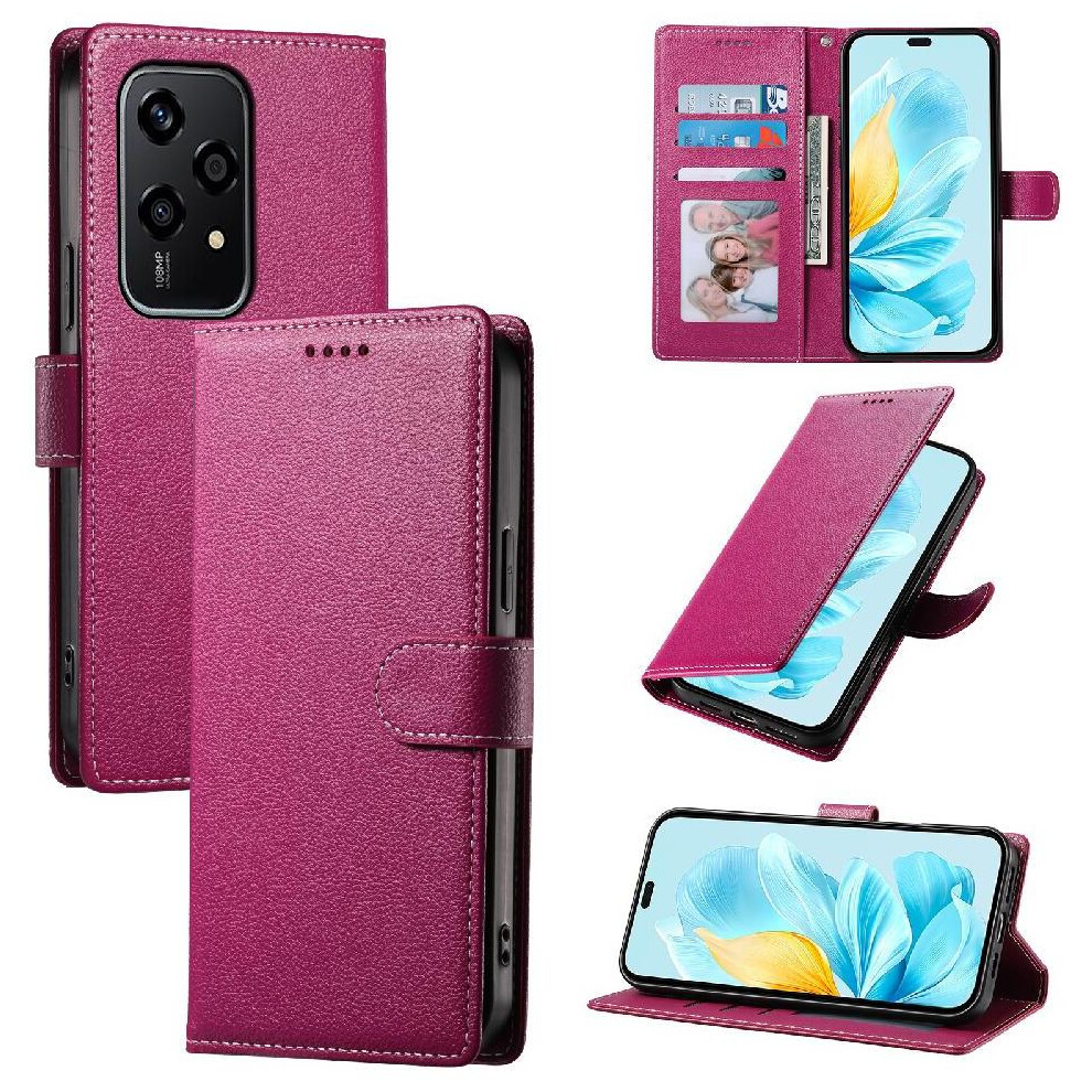 (Pink) Case For Honor 200 Lite Daily Use Magnetic Closure Shockproof Card Slots Pink 764563493784